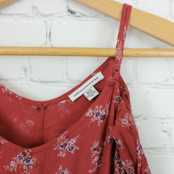 American Eagle Size XS Pink Red Romper Floral - Picture 2 of 8